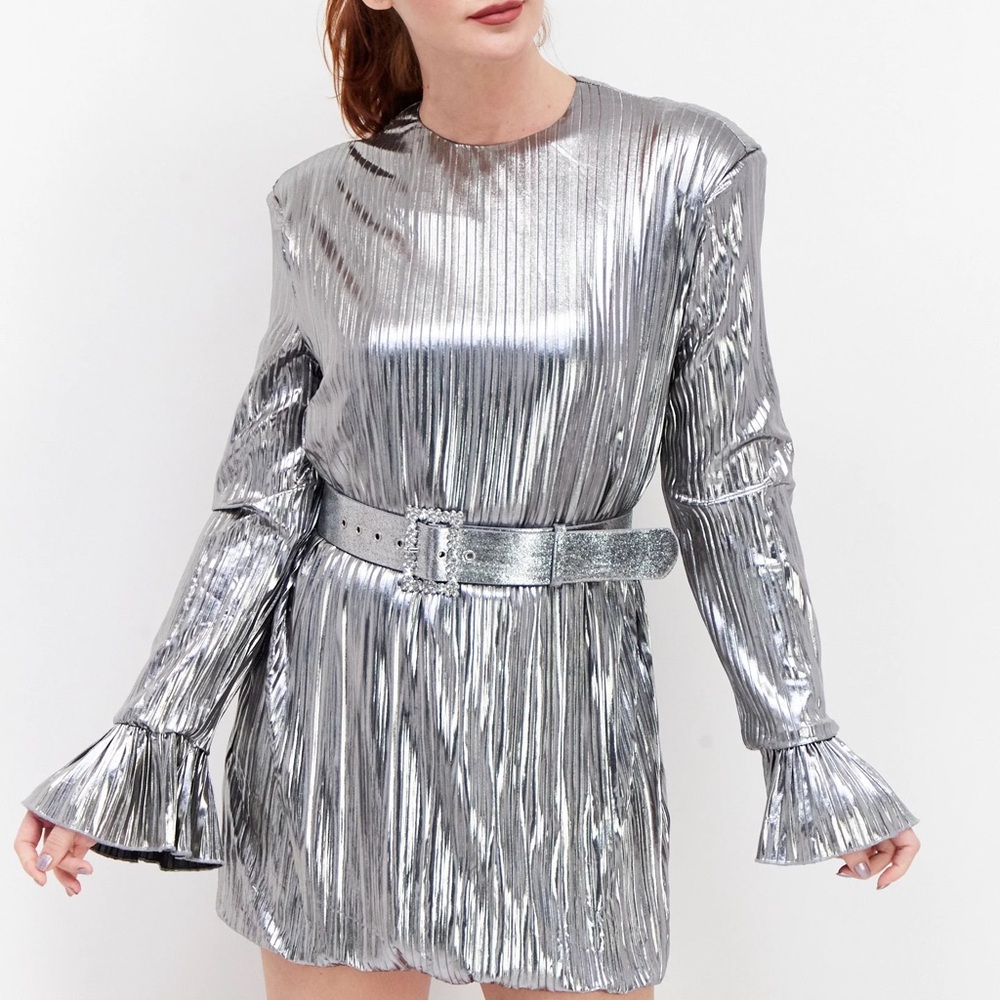 Silver Metallic Women's Dress